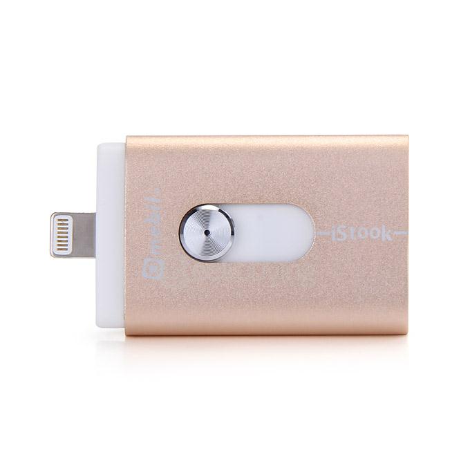 GH07B 16GB High Speed Flash Drive Dual Storage For iOS PC - Gold