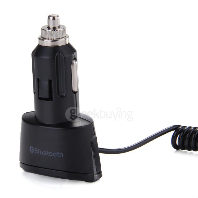 A2DP 3.5mm Car Hand-free Bluetooth AUX Stereo Audio Receiver Adapter USB Charger - Black