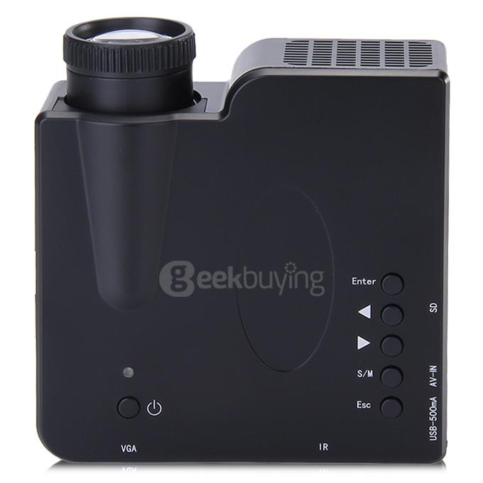 GP-1 LED Game Projector 320*240 40LM 16770K AV VGA USB HDMI SD Home Office Projector - Black