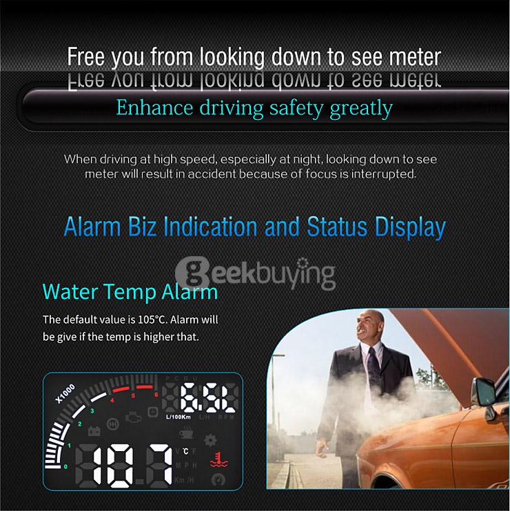 Echoman EM05 5.5 Inches Car Head-Up Display HUD 12V Working Voltage With OBDII Interface Remote Control -  Black
