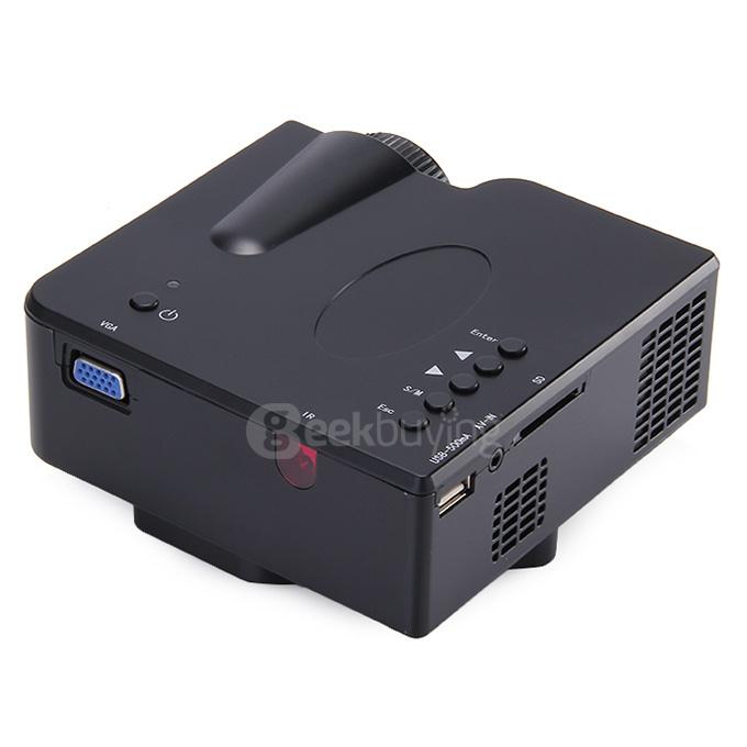GP-1 LED Game Projector 320*240 40LM 16770K AV VGA USB HDMI SD Home Office Projector - Black