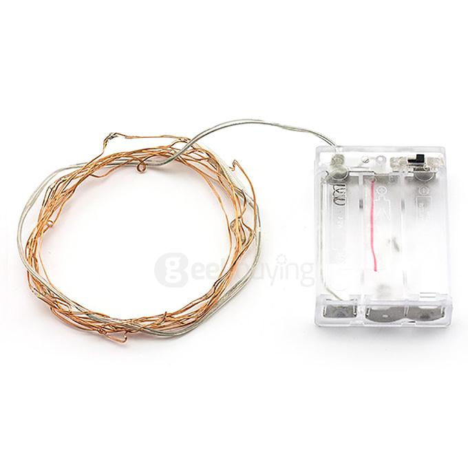 4M 40LED Lights Strips Battery Cartridge Copper String Lights - Rainbow