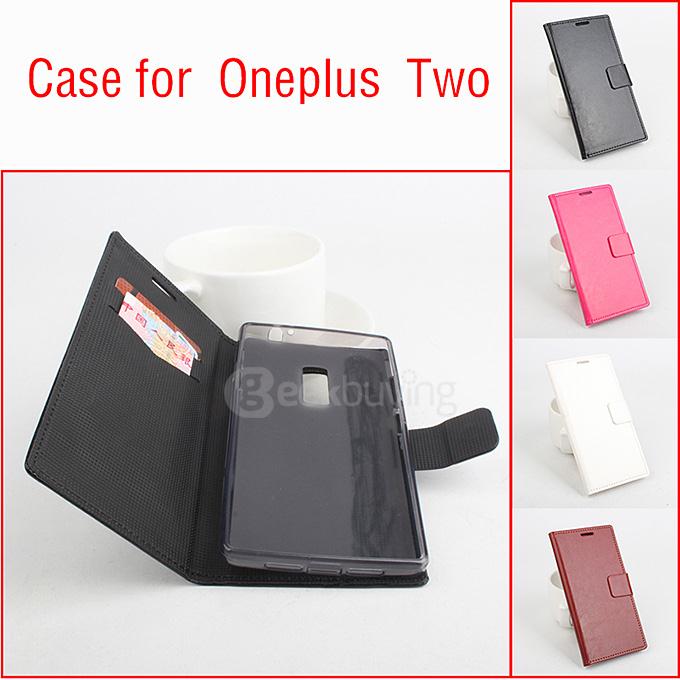 Protective Hard Cover Flip Stand Leather Case for ONEPLUS TWO Smartphone - White