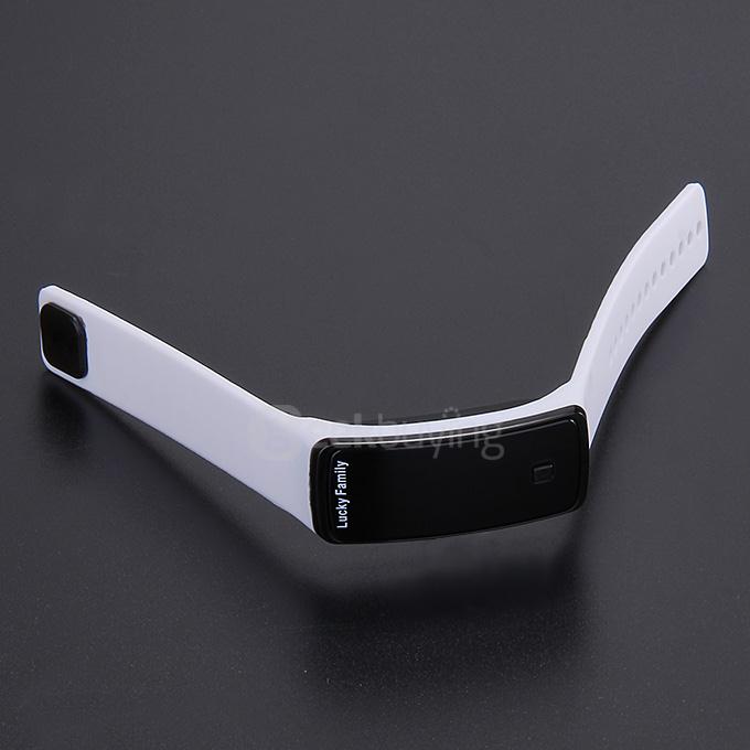 Lucky Family Leisure Unisex Digital Sports Watch Red LED Time And Date Display - White