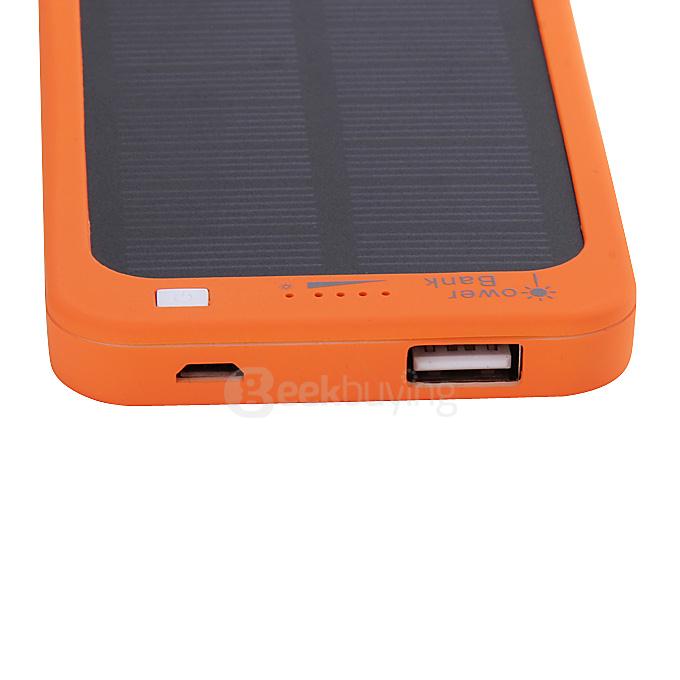 5000mAh Solar Power Bank Li-Polymer Battery Mobile Charger for iPhone 6 / 6 Plus iPhone 6s Samsung - Orange