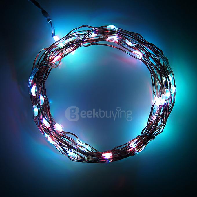 4M 40LED Lights Strips Battery Cartridge Copper String Lights - Rainbow