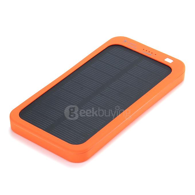 5000mAh Solar Power Bank Li-Polymer Battery Mobile Charger for iPhone 6 / 6 Plus iPhone 6s Samsung - Orange