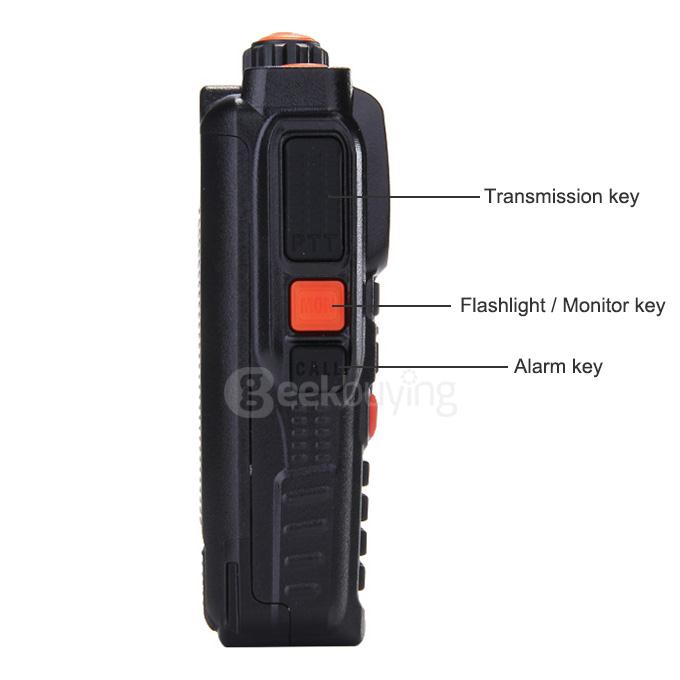 TGK4AT(UV) Portable Dual Band Walkie Talkie 5W 128CH Memory Channels 108MHz FM Two-way Radio - Black