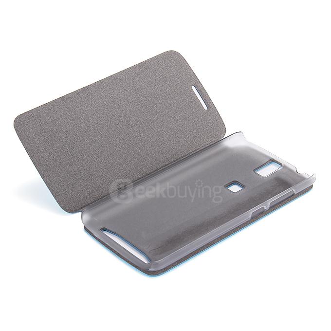 Protective Hard Cover Flip Stand Leather Case for Elephone P8000 Smartphone - Blue