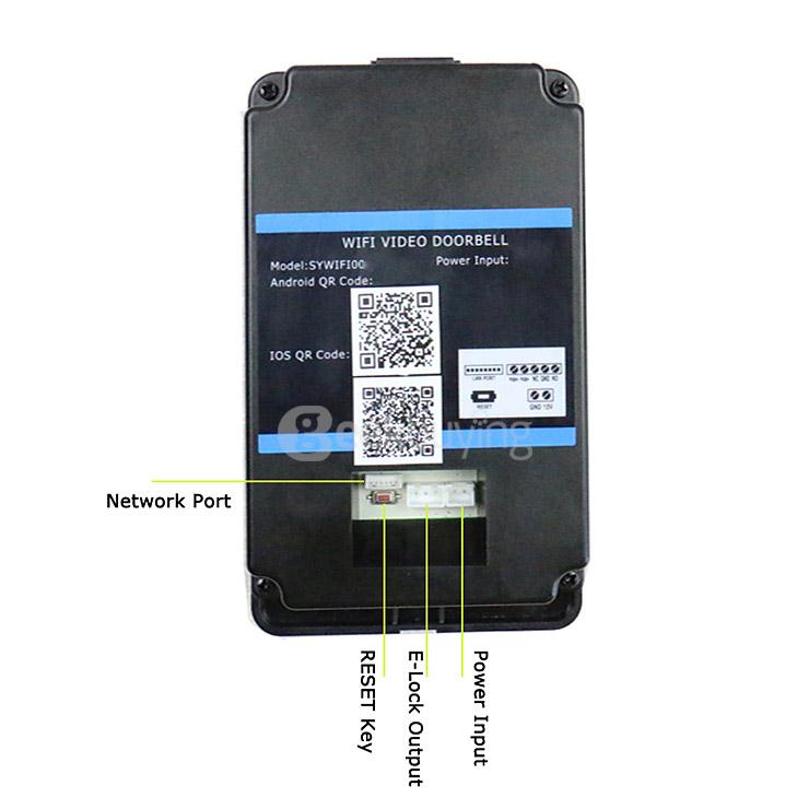 SYWIFI002 WiFi Wireless Video Door Phone Intercom IR Night Vision Home Security System Visual Door Ring(US Plug) - Black