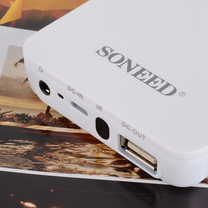 SONEED SP-W500 Wi-Fi Mini Multimedia DLP Projector Power Bank for iPhone / Samsung / HTC Smartphone Notebook PC - White