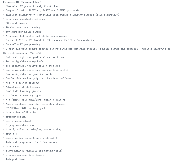 Futaba 2.4G 14CH FASSTest 14SG Transmitter With R7008SB HV Receiver