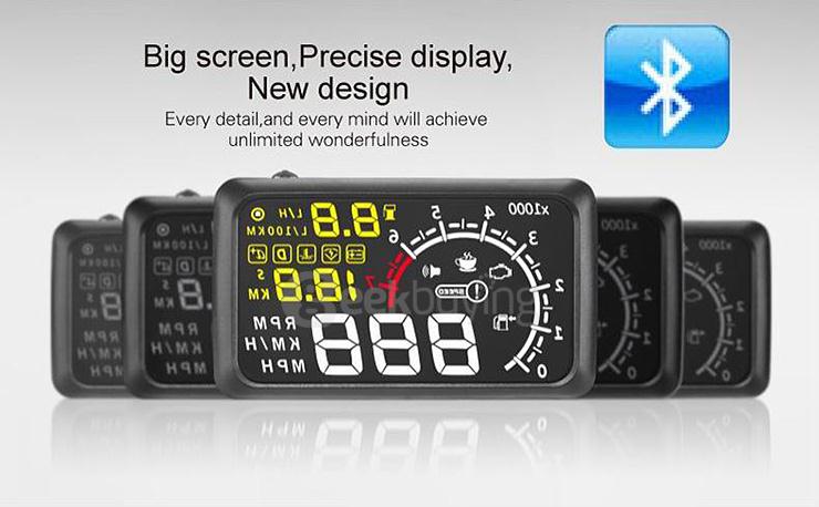 X3 5.5 Inch Car Head Up Display Car HUD Blutooth Connection  -  BLACK