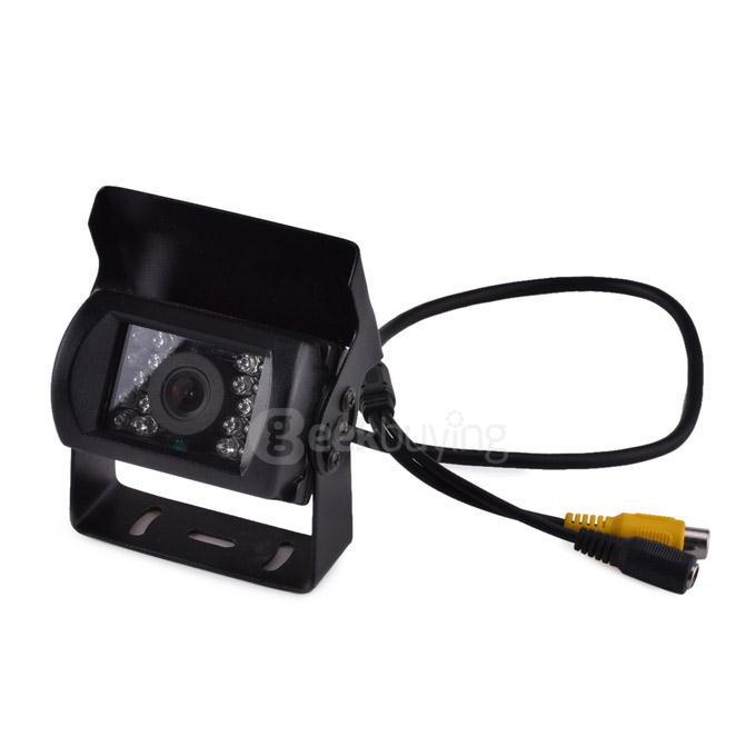 XY-1201 Waterproof CMOS Wide Angle Rearview Camera 18-LED Night Vision for Bus Truck - Black