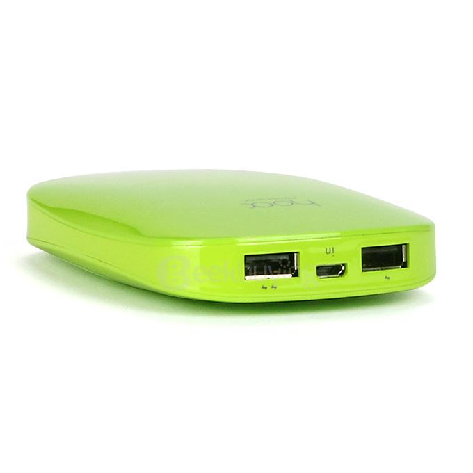 Hoox C02 Magic Stone Series 6000mAh Polymer Power Bank Dual USB Quick Charge Energy Saving - Green