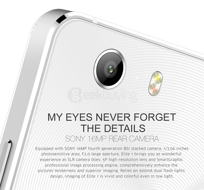 [HK Stock] Leagoo Elite 1 4G LTE 5.0inch FHD Android 5.1 3GB 32GB Smartphone 64bit MT6753 Octa Core 16MP Touch ID Gorilla 3 -White