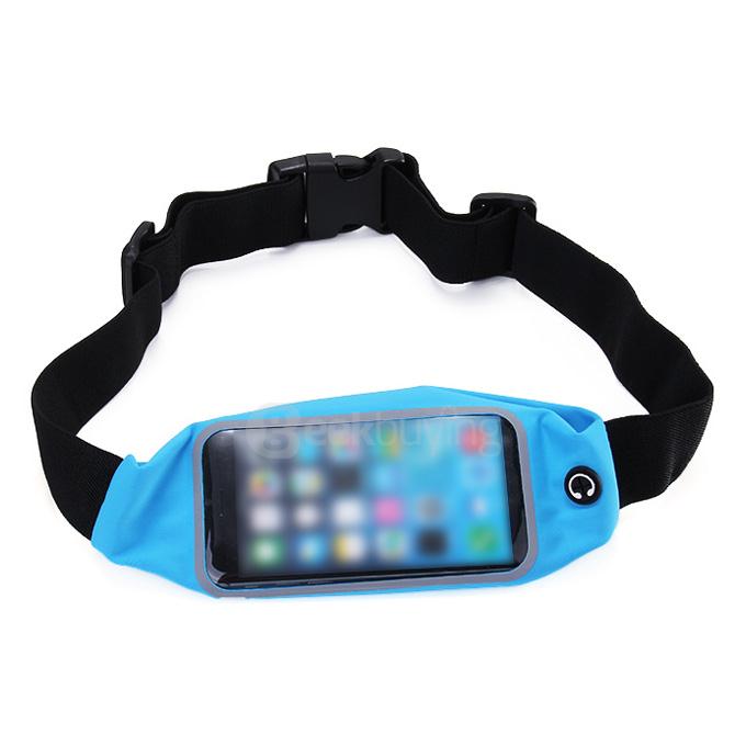 [Wholesale] 50pcs 4.7 Touch Screen Running Belt Waist Pack Waterproof Flip Belt Money Waist Pouch For iPhone 6 iPhone 6s - Blue