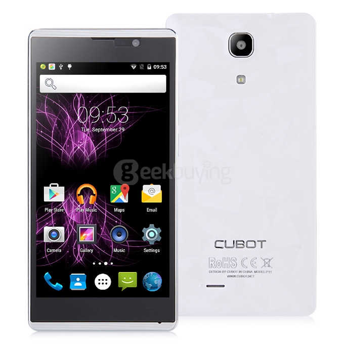 [HK Stock] CUBOT P11 5.0inch Android 5.1 Smartphone MT6580 Quad Core 1.3GHz 1GB RAM 8GB ROM 3G GPS 13.0MP Camera Hotknot OTG -White