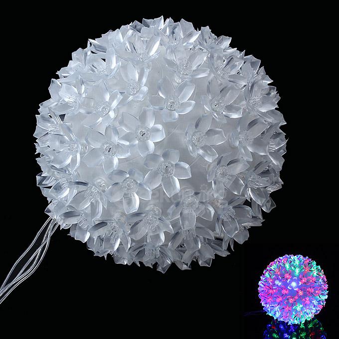 6W 150LM 100LED Flower Shape Christmas Decorative Ball Light Lamp Light Strips - Rainbow