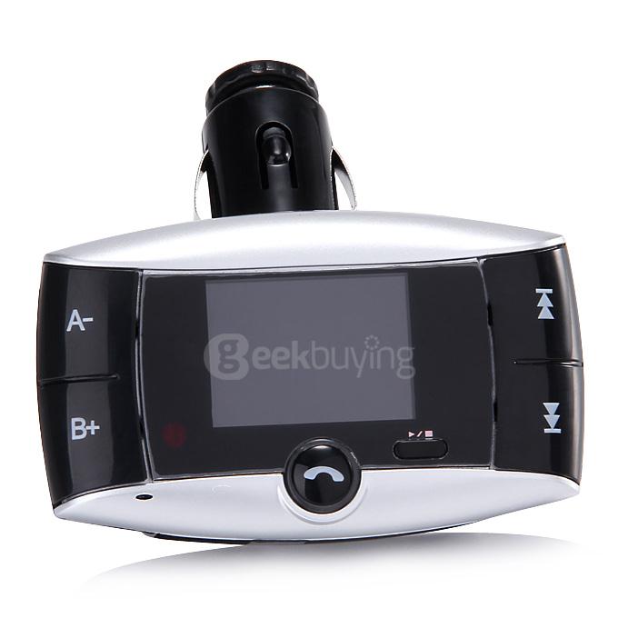 BT01 Bluetooth Handsfree Car Kit MP3 Player FM Transmitter Radio Adapter With LCD Screen Remote Control - Black + Silver