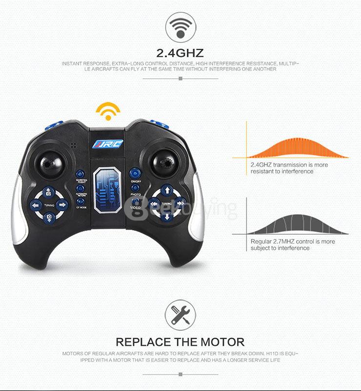 JJRC H11D 5.8G FPV 2.0MP HD Camera 2.4G 4CH 6Axis CF Mode RC Quadcopter RTF