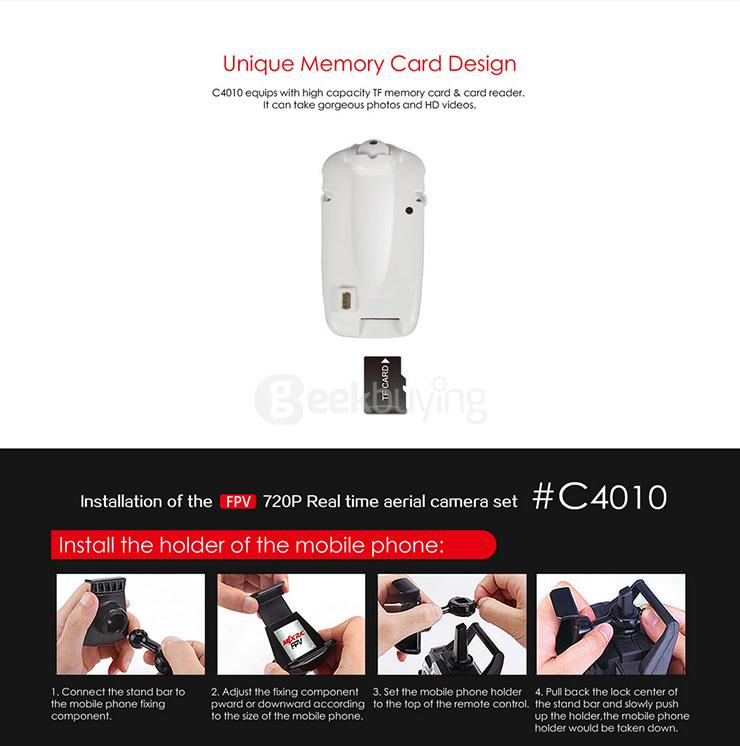 C4010 FPV HD 720P Real Time Aerial Camera For X400-V2 X500 X600 X800 X101 T10 T55 T57 T04