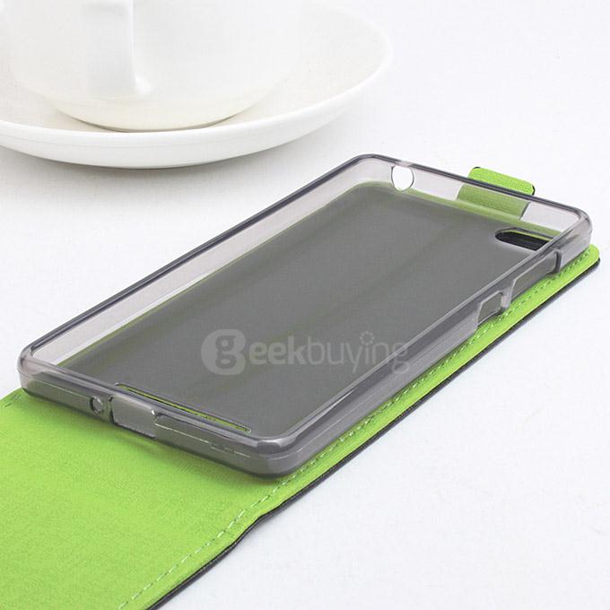 Contrast Color Protective Hard Cover Flip Stand Leather Case for Xiaomi M4i mi4i mi 4i 5.0inch Smartphone - Black