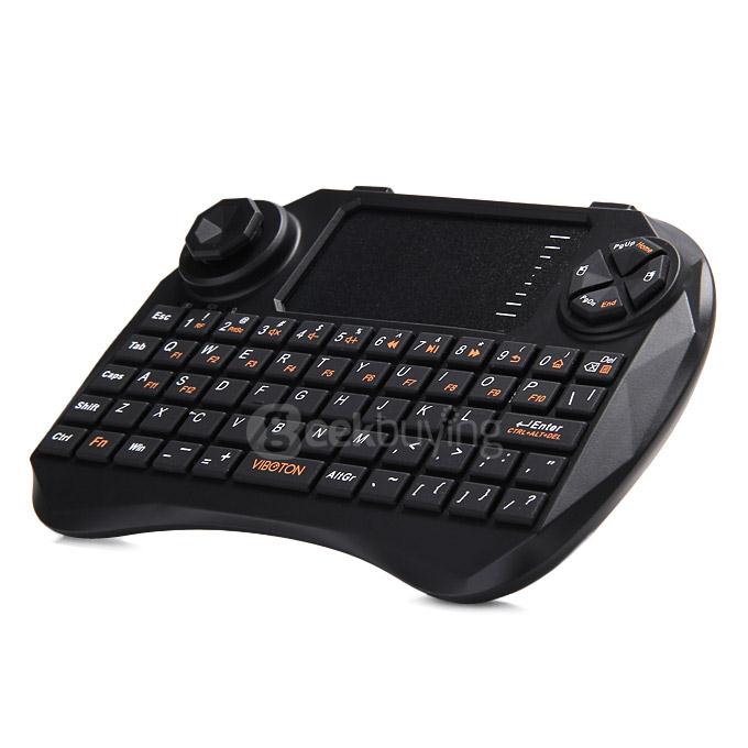 VIBOTON X3 Mini Wireless Fly Air Mouse Keyboard With Touchpad Handheld Remote Controller for Android TV Box/ PC/ Tablet - Black