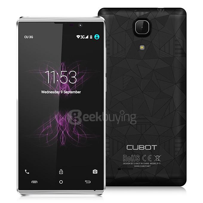 [HK Stock] CUBOT P11 5.0inch Android 5.1 Smartphone MT6580 Quad Core 1.3GHz 1GB RAM 8GB ROM 3G GPS 13.0MP Camera Hotknot OTG -Black