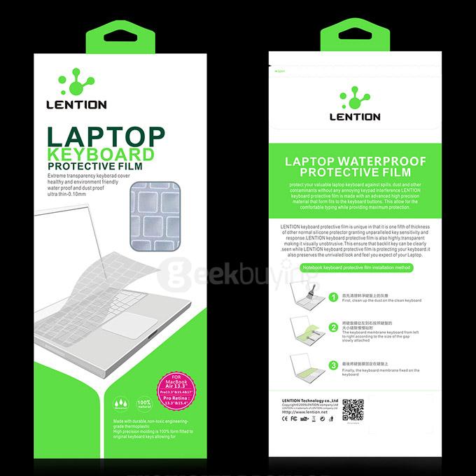 LENTION Clear Series 2 Pcs Ultra Thin TPU Laptop Keyboard Protective Films for MacBook Air/Pro 13