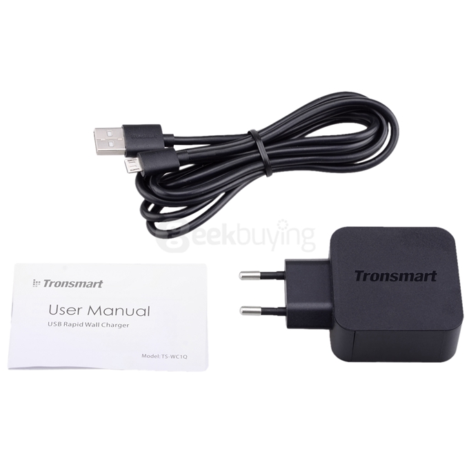 Tronsmart Quick Charge 2.0 18W AC Home Wall Travel USB Charger Fast Charger for Galaxy S6/S6 Edge, Note 4/Edge, Google Nexus 6, HTC M9, Xperia Z3/Z2 , Sharp Aquos Pad/Zeta,Xiaomi - EU Plug