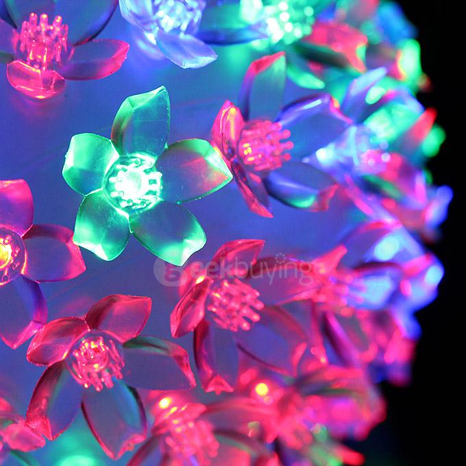 6W 150LM 100LED Flower Shape Christmas Decorative Ball Light Lamp Light Strips - Rainbow