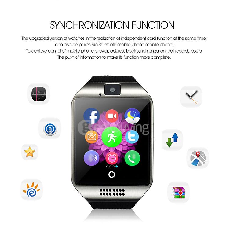 Q18 MTK6260A 1.3MP Camera TF Card and SIM Card Slot NFC Bluetooth 3.0 Smartwatch Smart Phone for Android and IOS - Silver