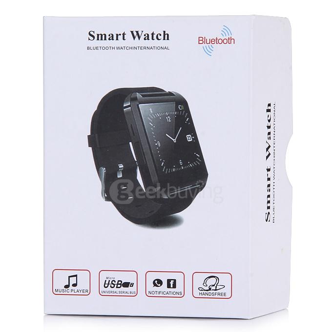 U8 U Watch MTK Bluetooth Smart Watch for iPhone Samsung S4/Note5 Android Smartphones - Black