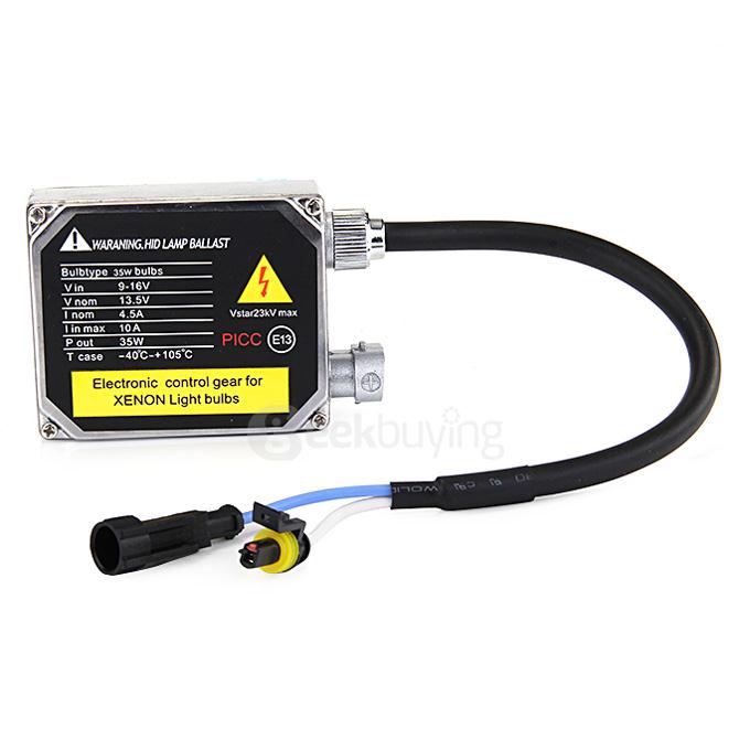 5000K 9004/9007 35W 12V Xenon HID Kit Car Headlight Slim Ballast Xenon Bulb White Light - Black + White ( One Piece)