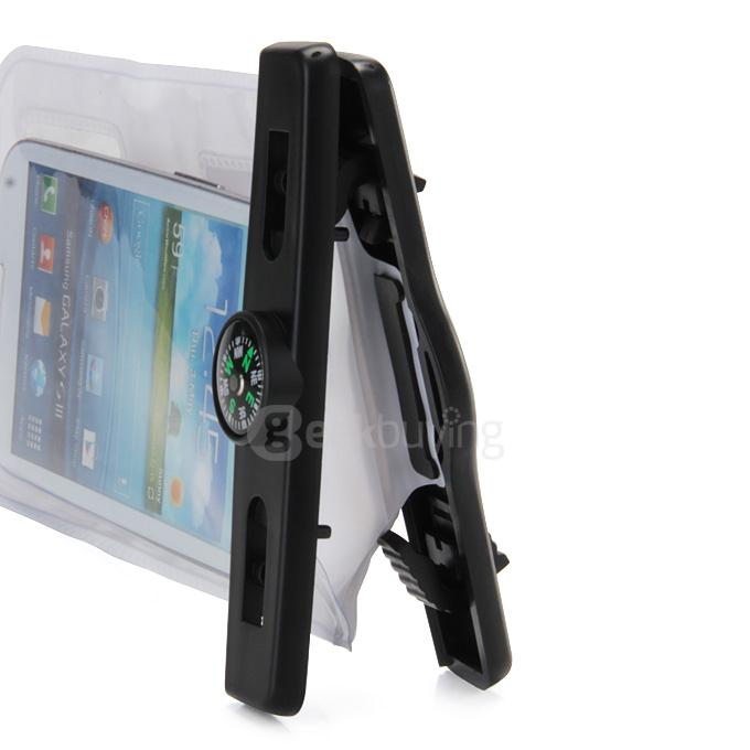 [Wholesale] 100pcs 5.5In Waterproof Case Soft Pouch Protective Cover With Compass For iPhone6 Plus Universal Smartphones- White