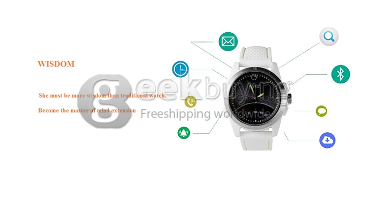 iMacwear Unik Classic BT4.0 Waterproof 50M Smart Watch with Citizen Miyota For iPhone/Android - Black