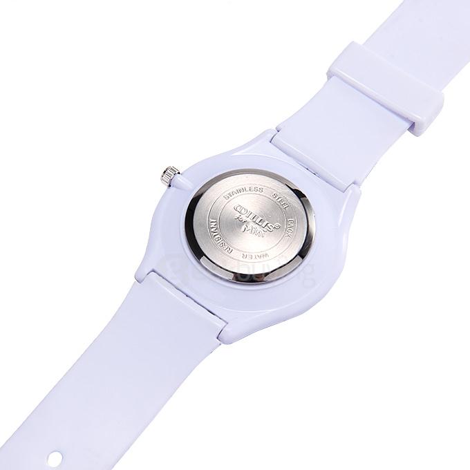 Willis 9918 Colored Wave Designs Ultra-thin Waterproof Children Watch - White