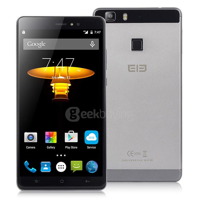 [HK Stock] Elephone M1 5.5inch HD 4G FDD-LTE Android 5.1 2GB 16GB Smartphone 64bit MTK6735A Quad Core 13.0MP Camera Touch ID - Gray
