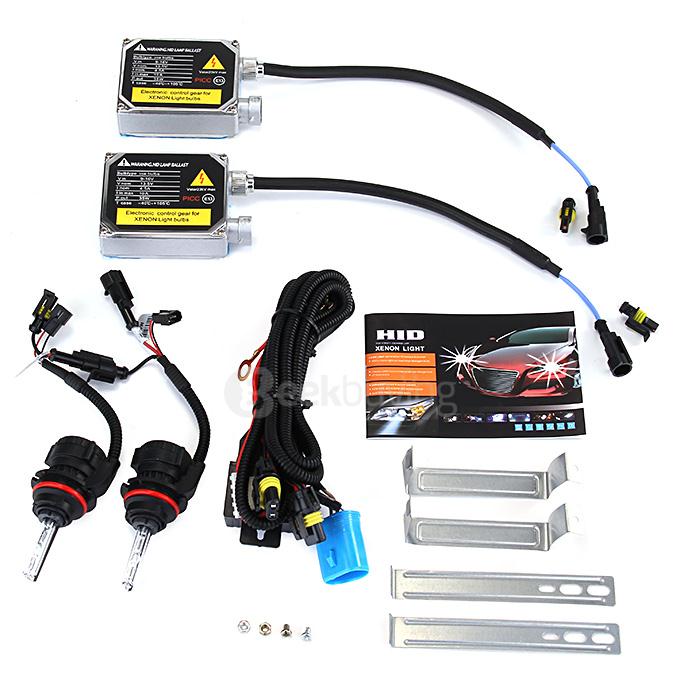 5000K 9004/9007 35W 12V Xenon HID Kit Car Headlight Slim Ballast Xenon Bulb White Light - Black + White ( One Piece)
