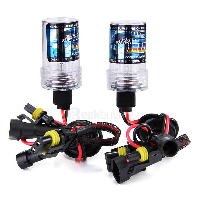 6000K 9005 55W 12V Xenon HID Kit Car Headlight Slim Ballast Xenon Bulb White light - Black + White