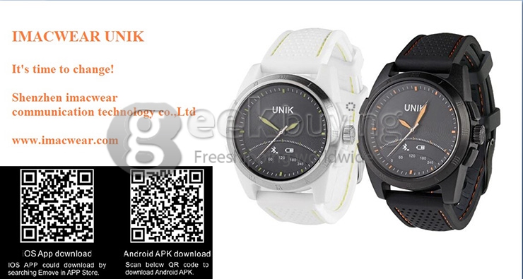 iMacwear Unik Classic BT4.0 Waterproof 50M Smart Watch with Citizen Miyota For iPhone/Android - Black