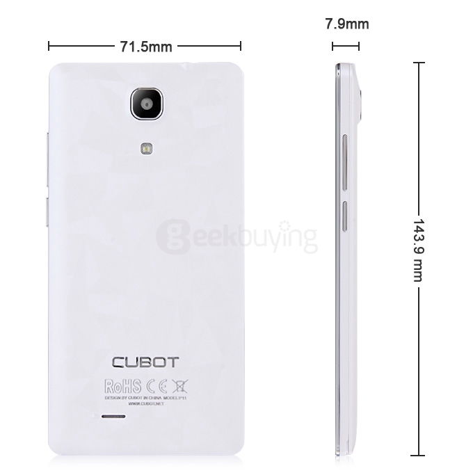 [HK Stock] CUBOT P11 5.0inch Android 5.1 Smartphone MT6580 Quad Core 1.3GHz 1GB RAM 8GB ROM 3G GPS 13.0MP Camera Hotknot OTG -White
