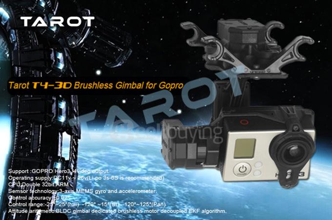 Tarot T4-3D FPV 3 Axis Brushless Gimbal For Gopro Hero 3 Hero 4