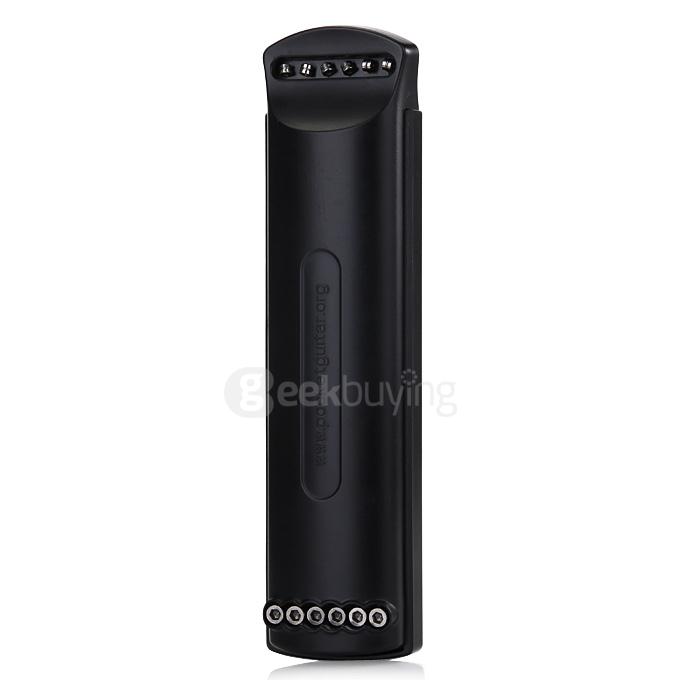 Portable Pocket Guitar Acoustic Guitar Practice Tool Gadget 6 Steel Strings 4 Fret Model with 2 Picks for Beginner - Black