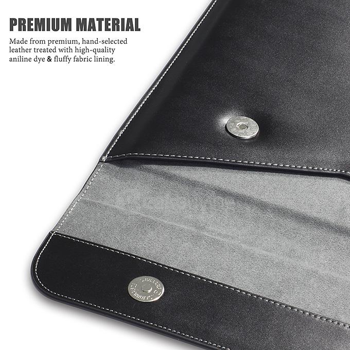 [Wholesale] 10pcs LENTION® Elegant Leather Sleeve Case for 13 Inch Macbook Air - Black + Silver