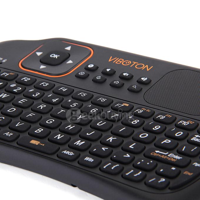 VIBOTON X1 Mini Wireless 2.4GHz Keyboard With Touchpad Fly Air Mouse QWERTY Layout for Android TV Box/ PC/ Tablet - Black