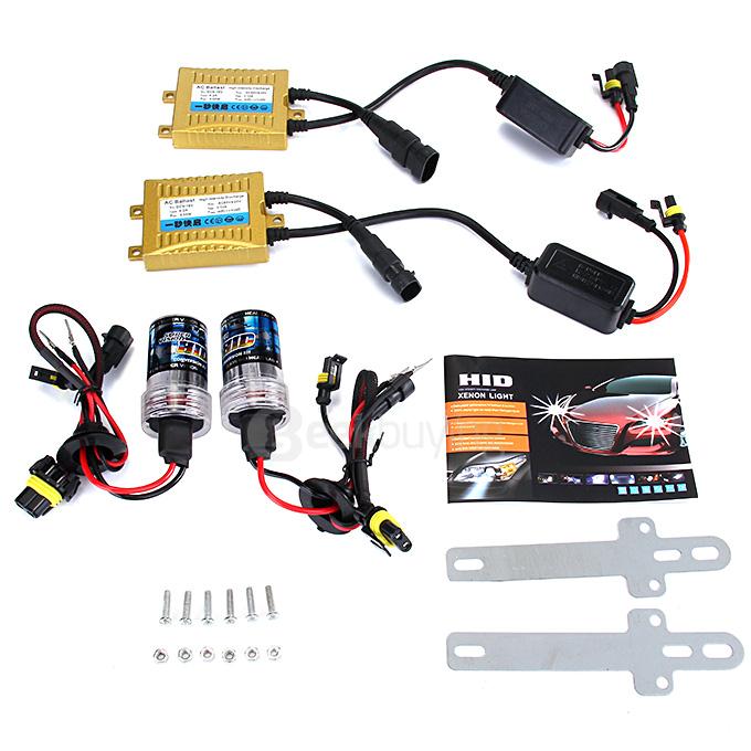 12000K H11 55W 12V Xenon HID Kit Car Headlight Slim Ballast Xenon Bulb - Black + Gold