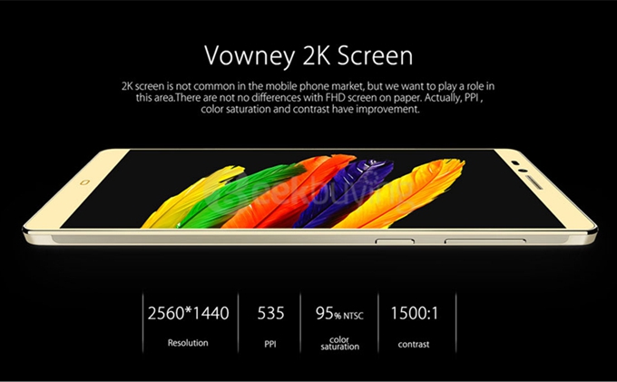 [HK Stock] Elephone Vowney 5.5inch 2K Screen Android 5.1 4GB 32GB Smartphone 64bit MTK6795 Octa Core Touch ID Hotknot - Gold
