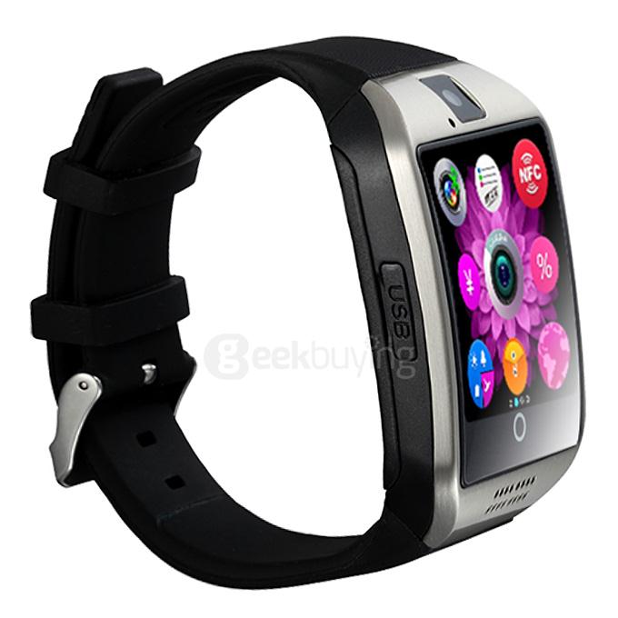 Q18 MTK6260A 1.3MP Camera TF Card and SIM Card Slot NFC Bluetooth 3.0 Smartwatch Smart Phone for Android and IOS - Silver